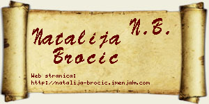 Natalija Broćić vizit kartica